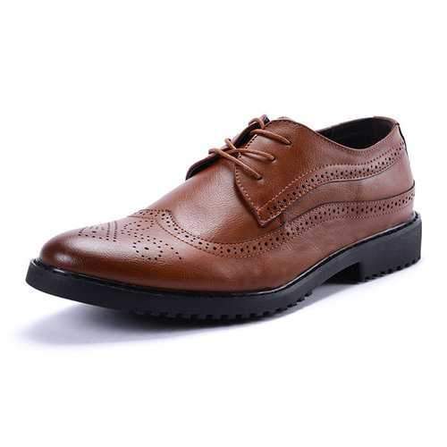 Men Leather Carved Formals Shoes