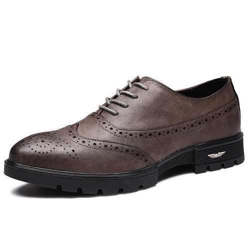 Men Microfiber Breathable Brogue Shoes