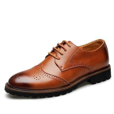 Men Vintage Carved Lace Up Oxfords