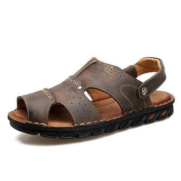 Men Genuine Leather Hand Stitching Sandals