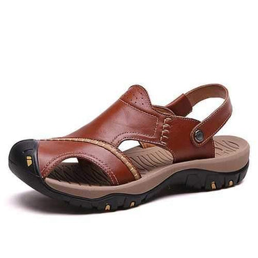 Men Genuine Leather Closed Toe Sandals