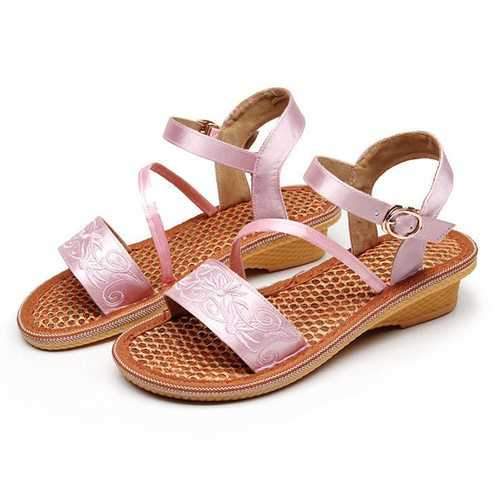 Flower Vintage Palm Fibre Sandals