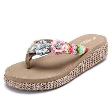 Flower Platform Beach Slippers