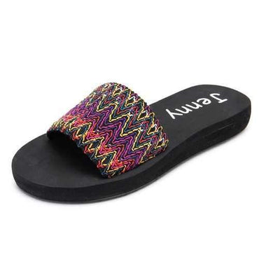 Elastic Colorful Flat Beach Sandals