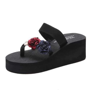 Flower Pearl Platform Beach Slippers