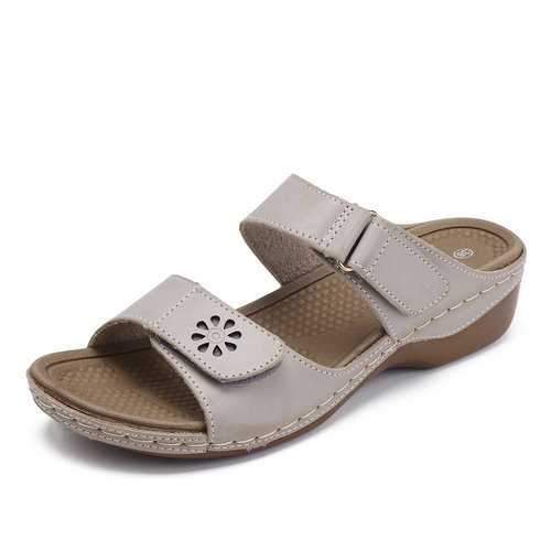 Adjustable Hook Loop Roman Slippers