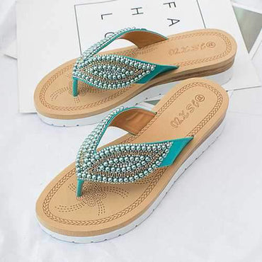 Beaded Candy Color Flip Flops