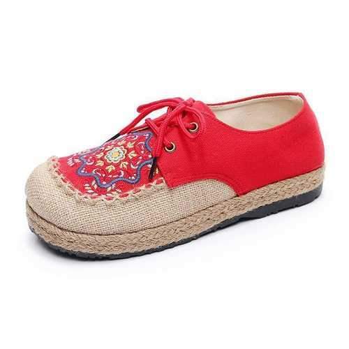 Lace Up Folkways Casual Flat Shoes