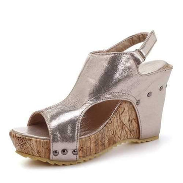 Platform Peep Toe Wedge Sandals