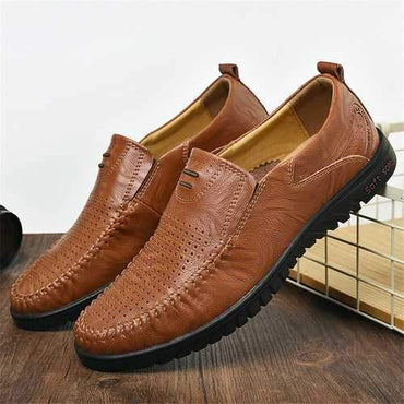 Men Hole Microfiber Leather Casual Shoes