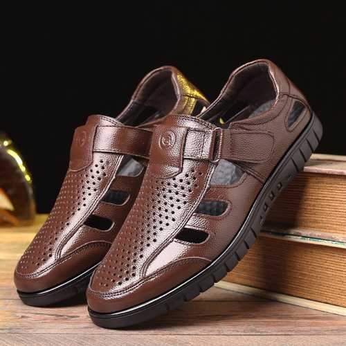 Men Leather Breathable Sandals