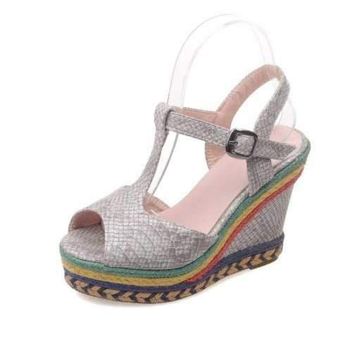 Peep Toe Lady Platform Sandals