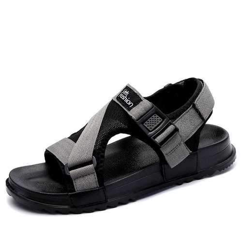 Men Canvas Hook Loop Comfortable Beach Sandals