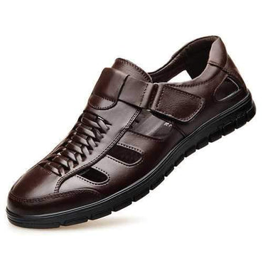 Men Leather Hook Loop Casual Sandals