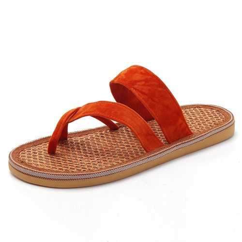 Orange Palm Fibre Perspiration Flip Flops