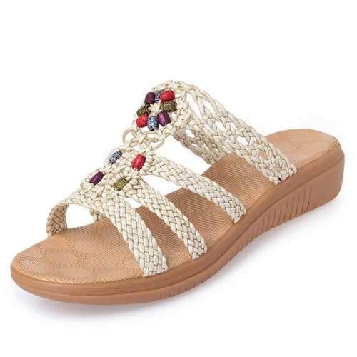 Beaded Woven Sandals