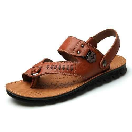 Men Opened Toe Water Friendly Leather Sandals