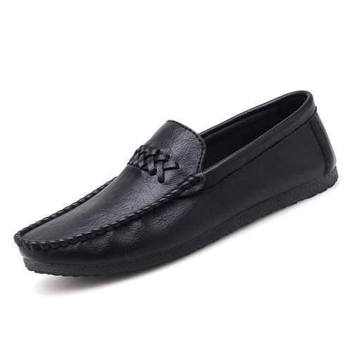 Men Leather Hand Stitching Loafers