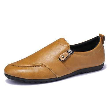 Men Side Zipper Slip On Casual Loafers