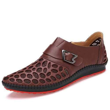 Men Leather Mesh Casual Shoes