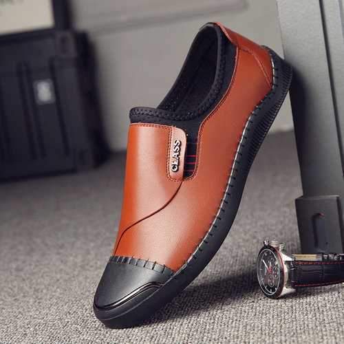 Men Leather Fabric Casual Shoes