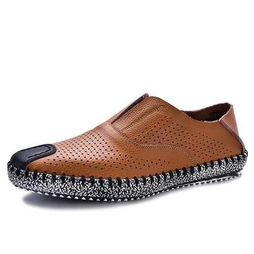 Men Hand Stitching Collapsible Heel Loafers