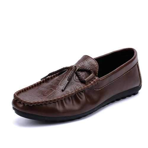 Men Leather Hand Stitching Loafers