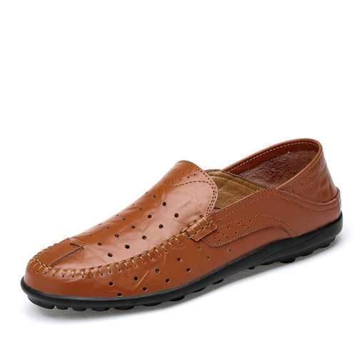 Men Hand Stitching Leather Casual Shoes