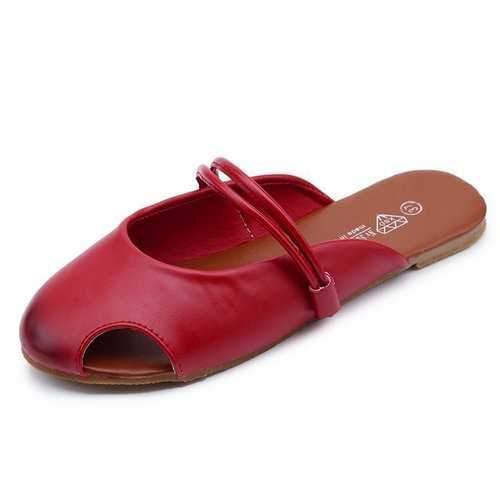 Retro Hollow Soft Flat Slippers