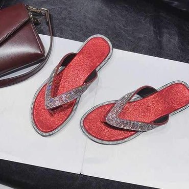 Rhinestone Clip Toe Home Flip Flops