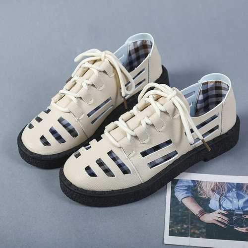 Hollow Out Soft Casual White Shoes