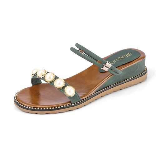 Multi-Way Pearl Wedge Sandals