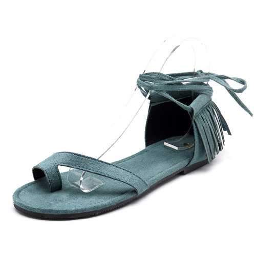 Retro Clip Toe Tassel Sandals