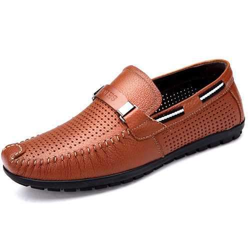 Men Hand Stitching Leather Casual Shoes