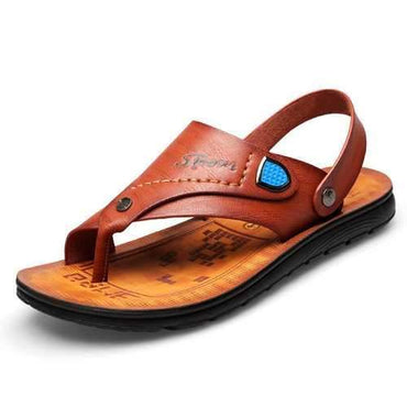 Men Clip Toe Microfiber Leather Wather Sandals