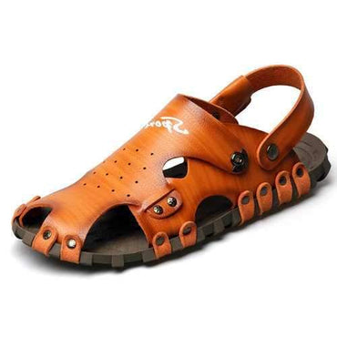 Men Genuine Leather Beach Sandals