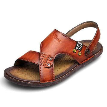 Men Leather Slippers Casual Water Sandals