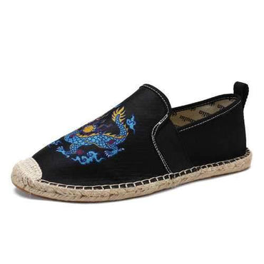 Men Hand Stitching Embroidery Espadrilles Loafers