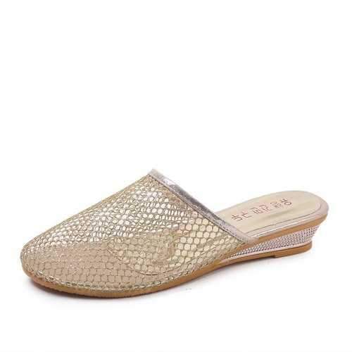 Breathable Mesh Round Toe Slippers