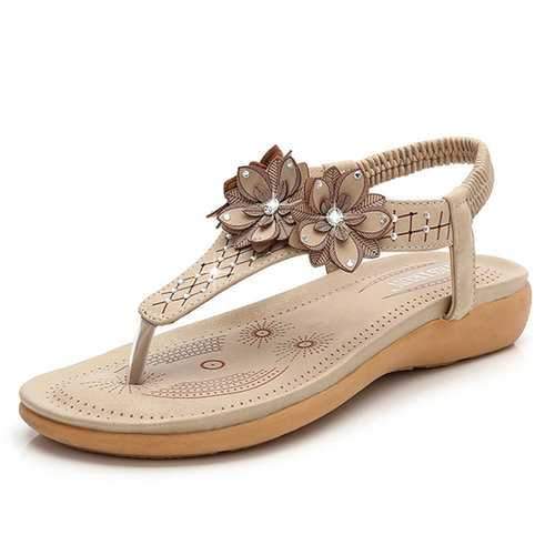 Flowers Soft Flat Beach Sandals