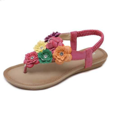 Colorful Flower Clip Toe Casual Sandals