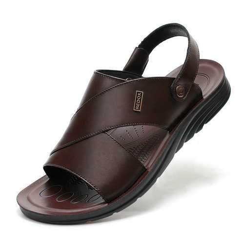 Men Genuine Leather Casual Beach Sandals