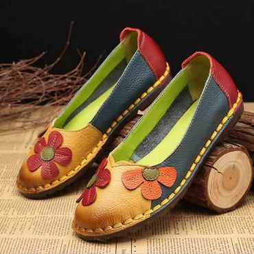 Color Match Vintage Leather Flats