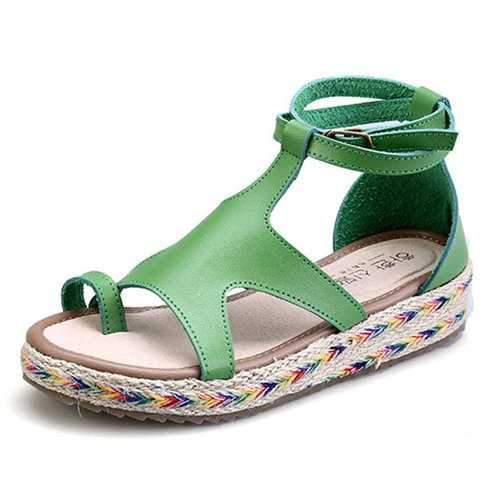 Plus Size Microfiber Flat Sandals