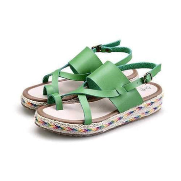 Flax Sole Buckle Strap Flat Sandals