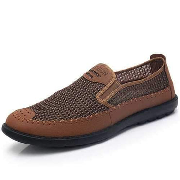 Men Mesh Splicing Flat Slip On Casual Shoes