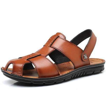 Large Size Men Closed Toe Leather Sandals