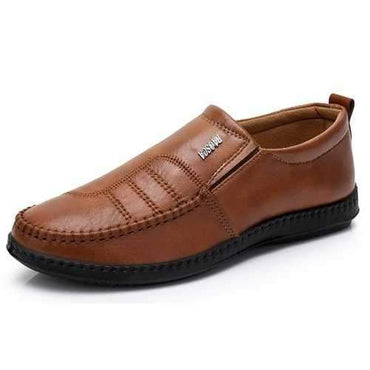 Men Microfiber Fabric Flat Slip On Casual Shoes