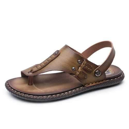 Men Microfiber Leather Casual Sandals