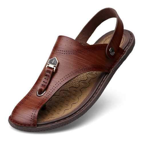 Men Microfiber Leather Casual Sandals